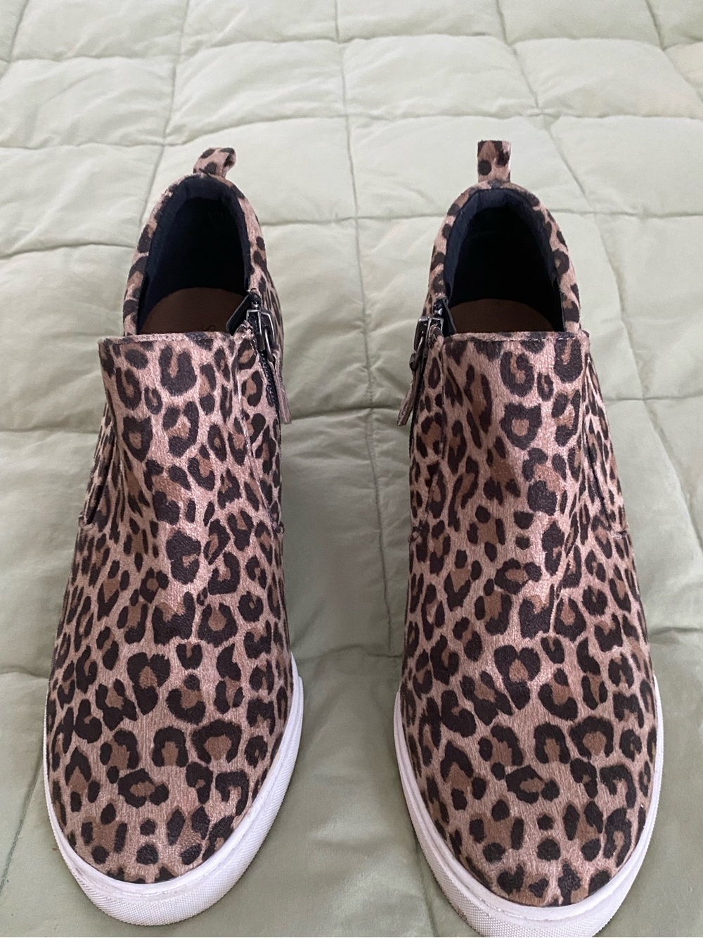 Susina Leopard Print Wedge Sneakers - Brown